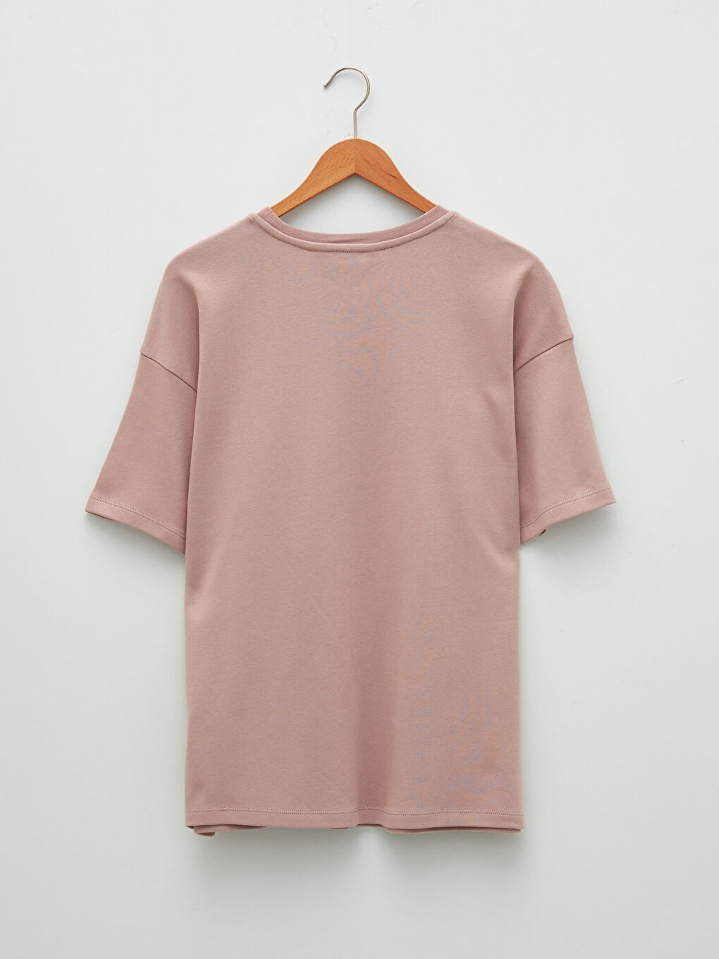 Crew Neck Plain Short Sleeve Cotton Women's Pajama Top-6