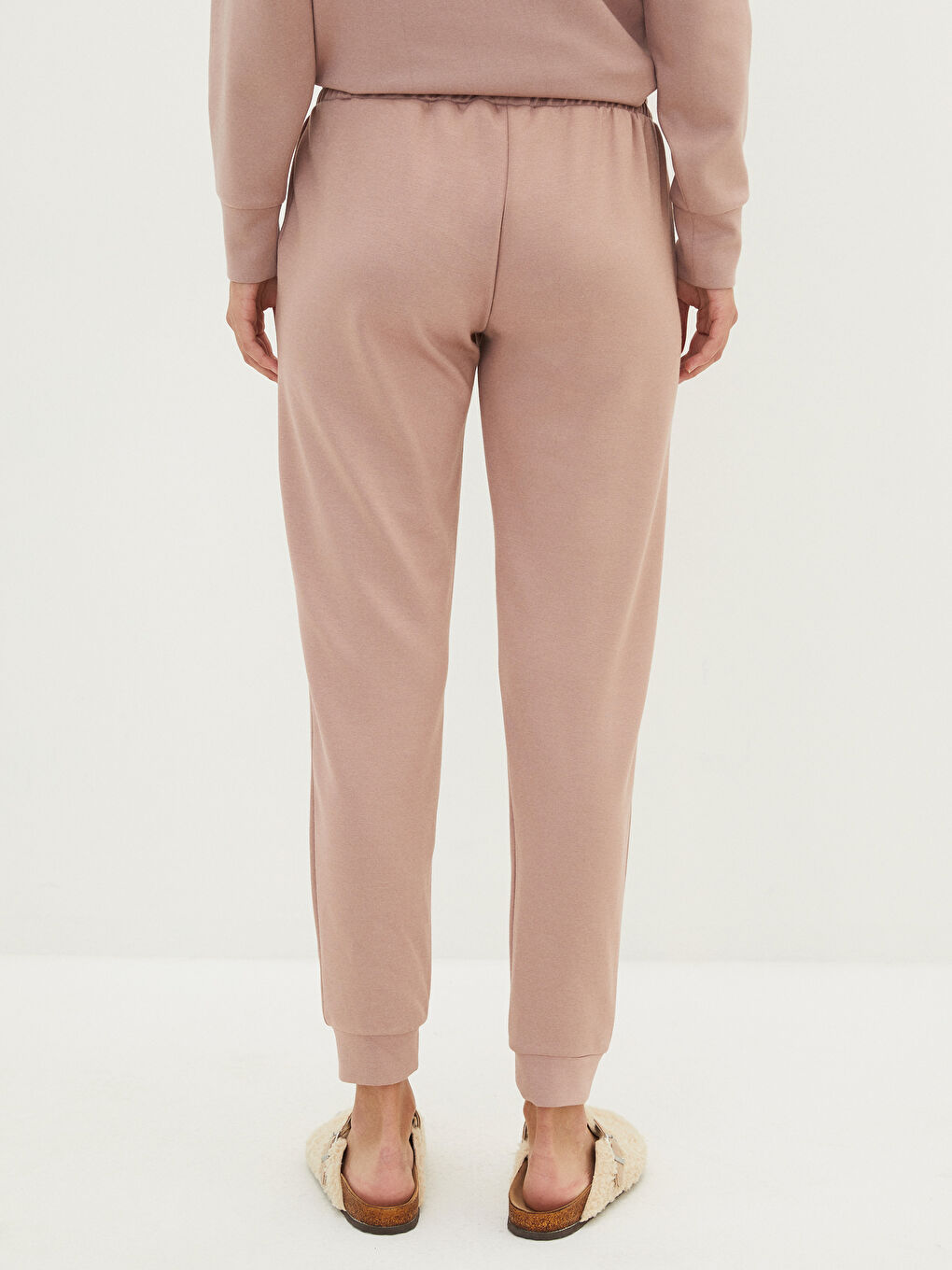 Pantaloni de Pijama pentru Femei cu Talie Elastică, Croială Regulară și Buzunare-3