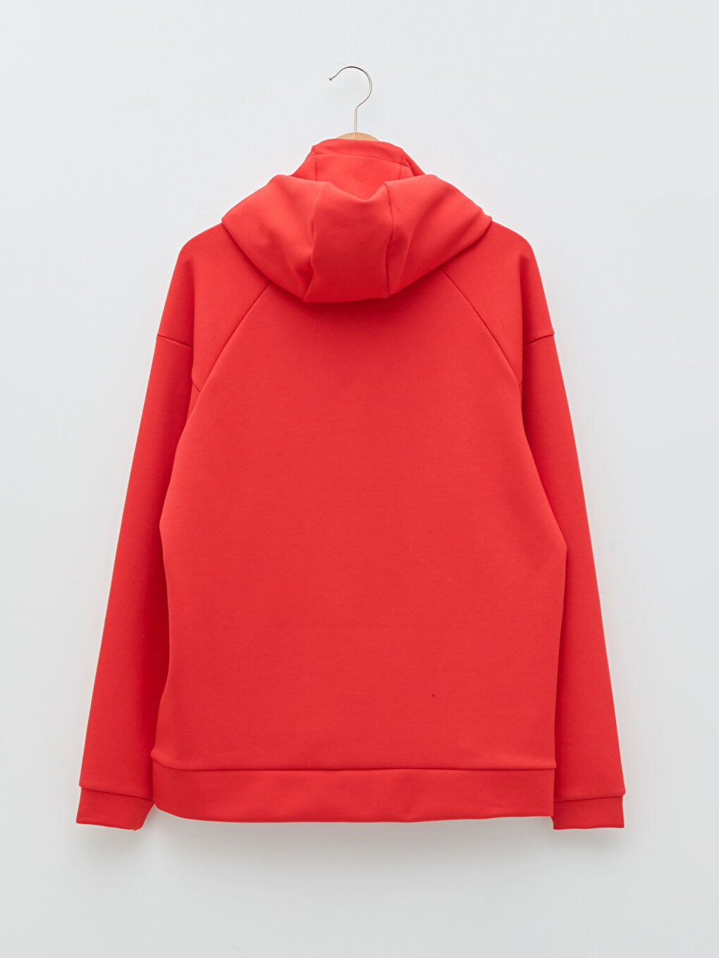 Kırmızı Uzun Kollu Basic Erkek Hoodie-6