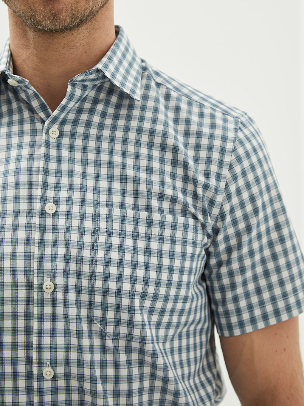 Regular Fit Long Sleeve Plaid Poplin Men's Shirt -W1EP97Z8-LME