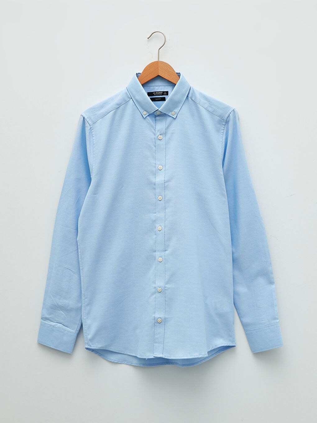 Slim Fit Long Sleeve Oxford Men's Shirt-5