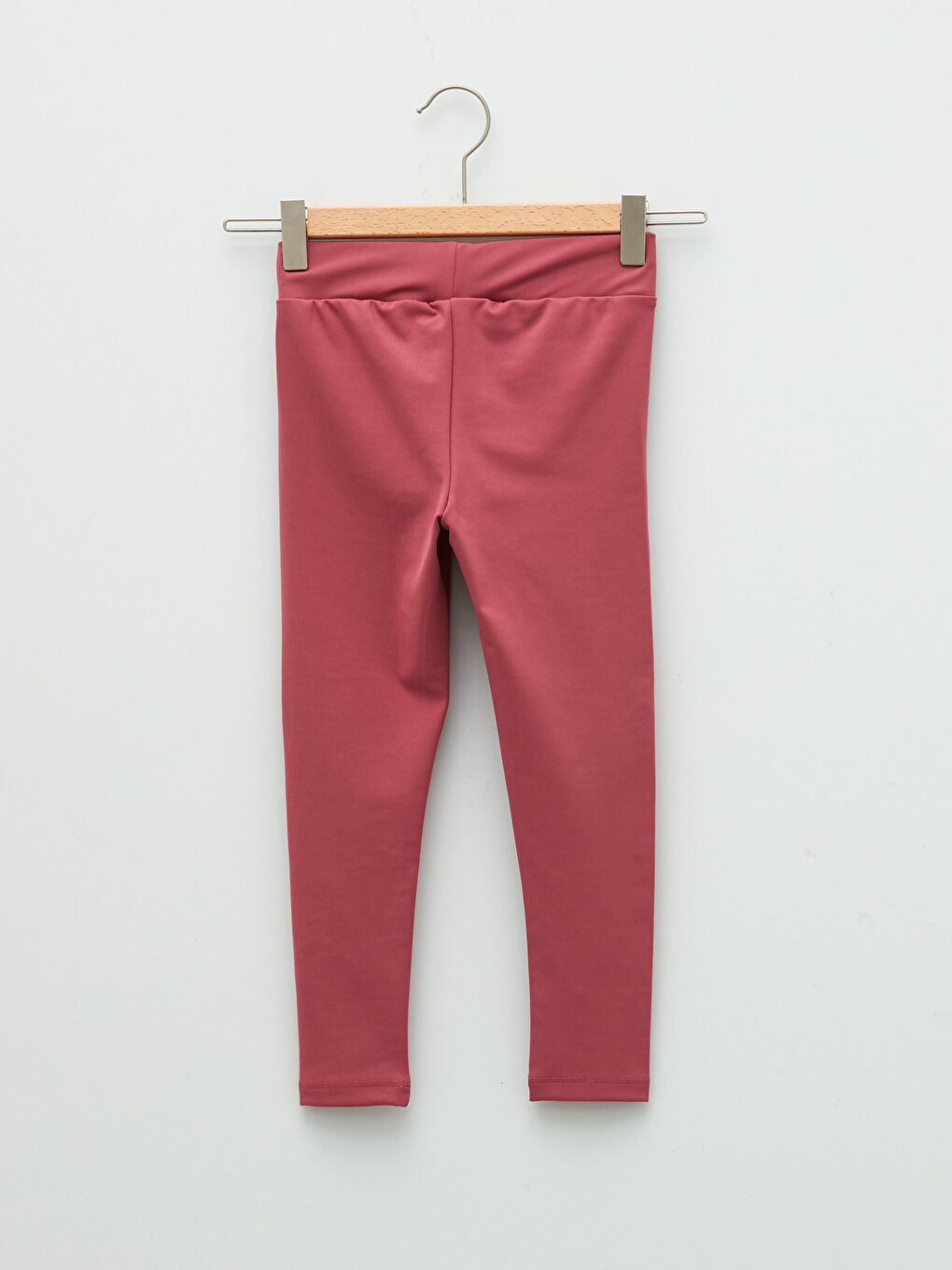 Pembe Beli Lastikli Baskılı Kız Çocuk 3/4 Boy Tayt Anne Kız Kombini-1