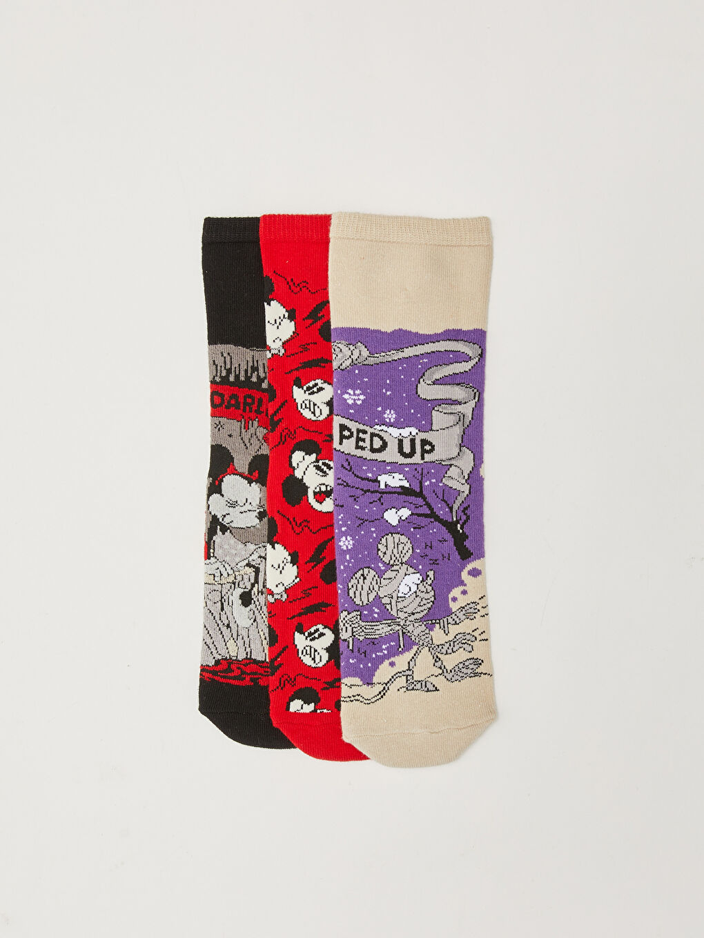 LCW DREAM Mickey-Mouse-Bedruckte Knöchelsocken für Damen 3er-Pack -W1EQ52Z8-J1G