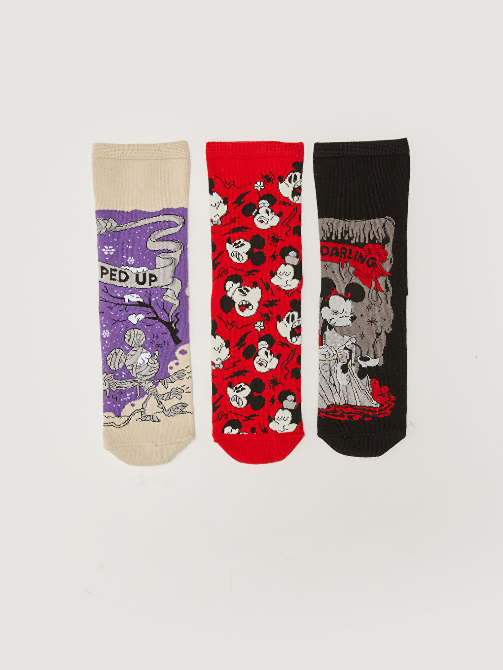 LCW DREAM Mickey-Mouse-Bedruckte Knöchelsocken für Damen 3er-Pack -W1EQ52Z8-J1G