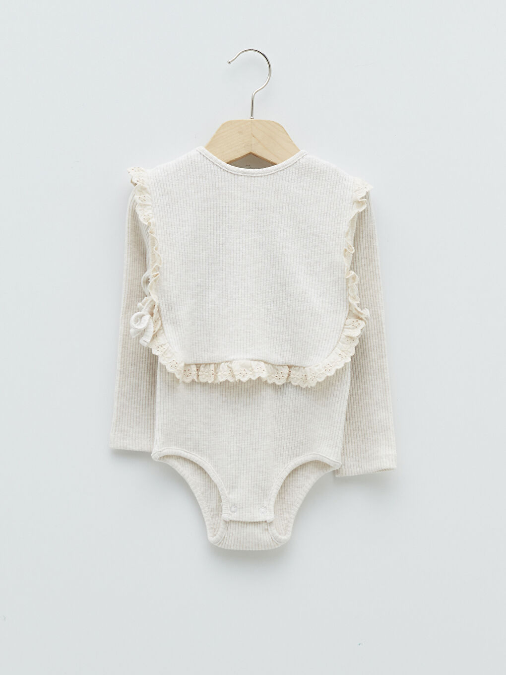 Ensemble 2 Pièces Bébé Fille Body à Col Rond et Pull à Manches Longues avec Boutons-Pression-1