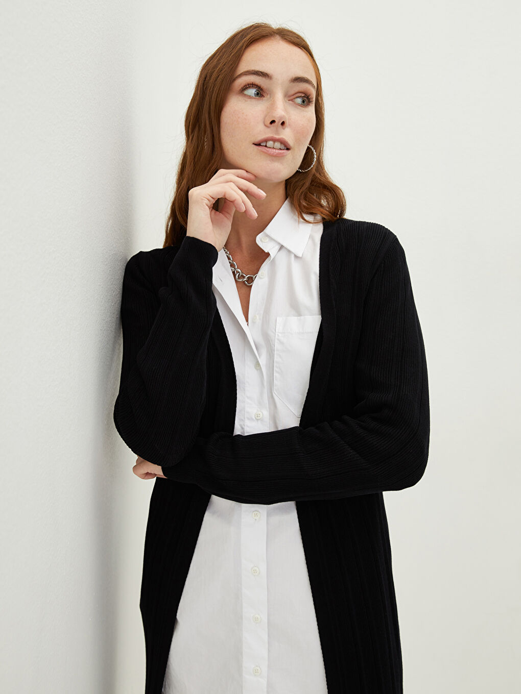 V Neck Women's Knitwear Cardigan-3