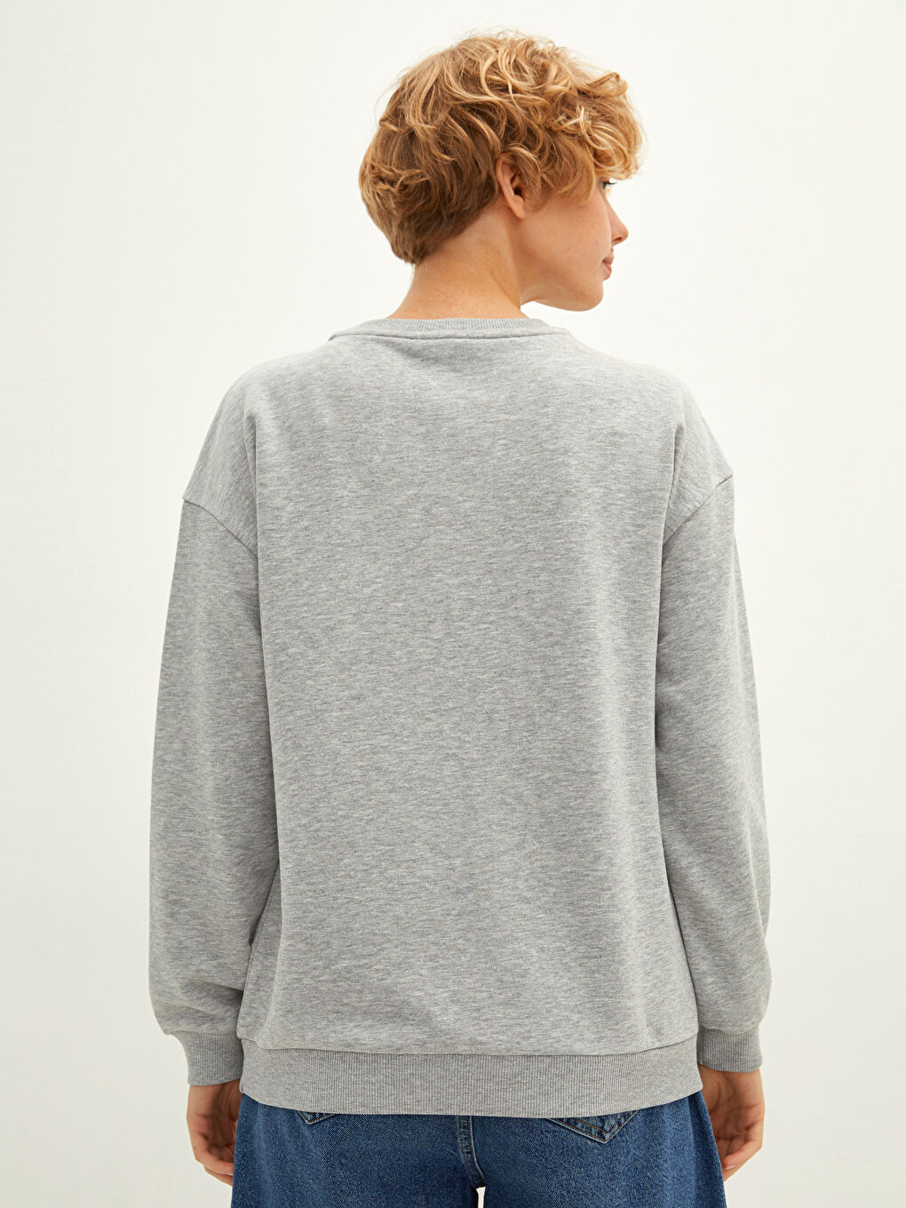 Crew Neck Printed Long Sleeve Women's Sweatshirt-4