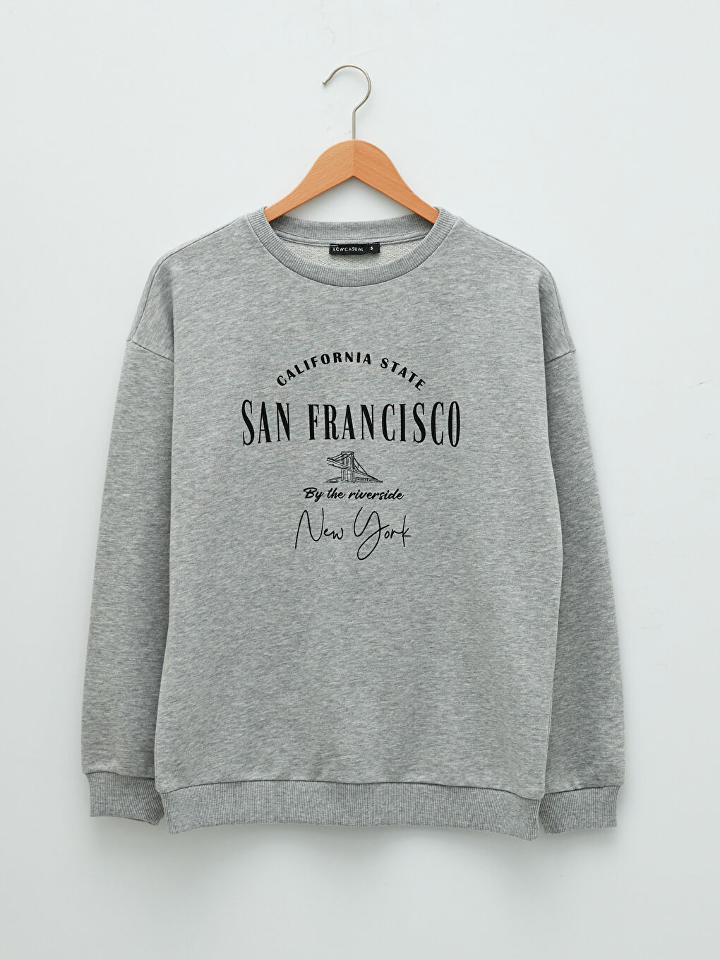 Crew Neck Printed Long Sleeve Women's Sweatshirt-5