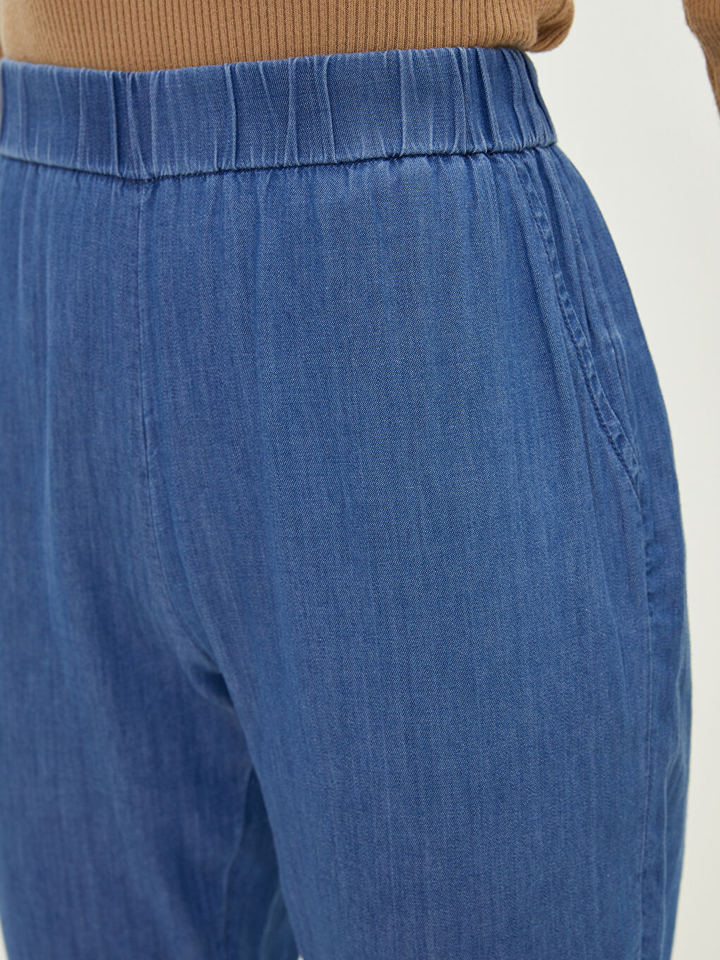 LCW Modest Elastic Waist Pocket Detailed Women's Rodeo Jeans -W1ER25Z8-H45
