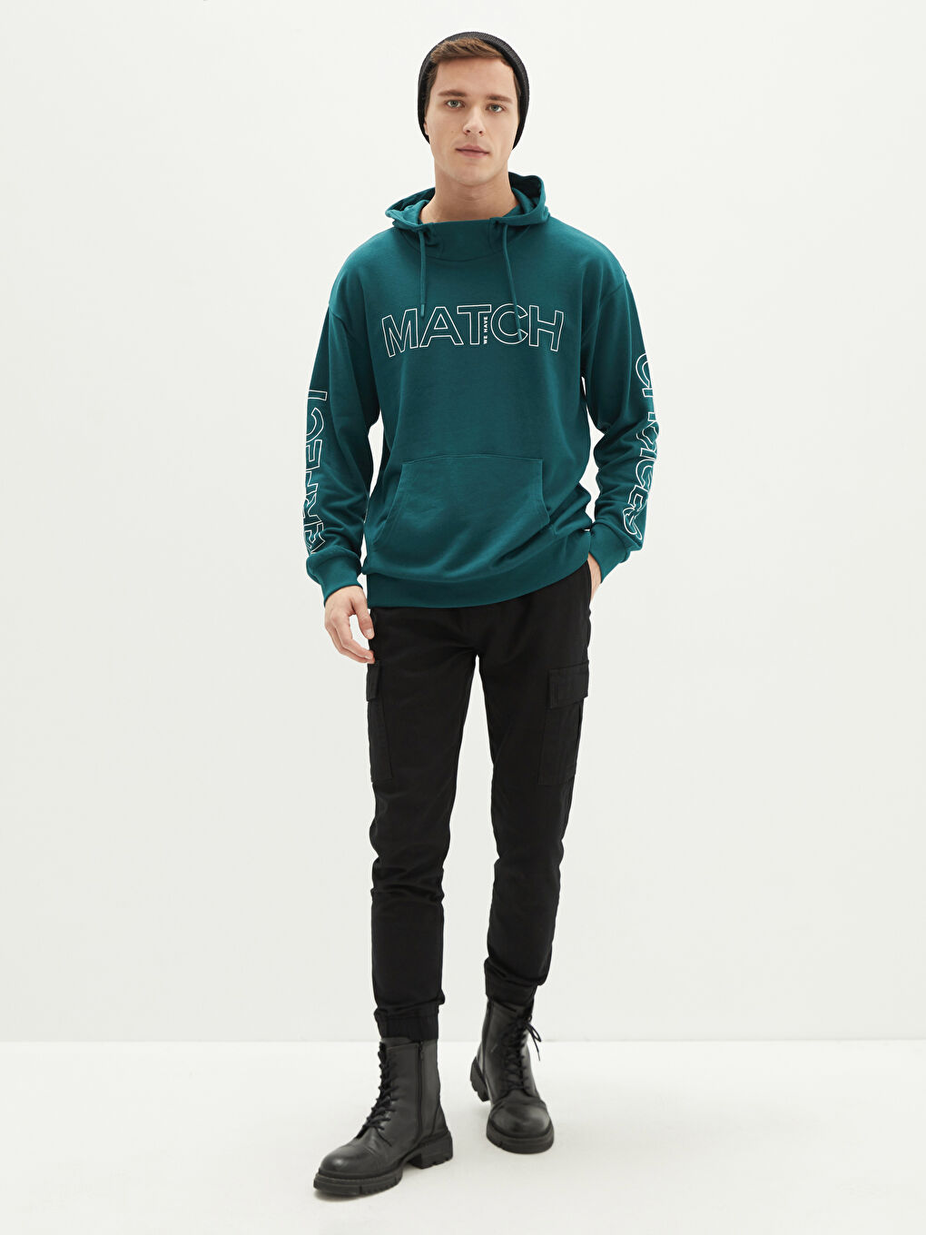 Long Sleeve Printed Thick Men's Hoodie-2