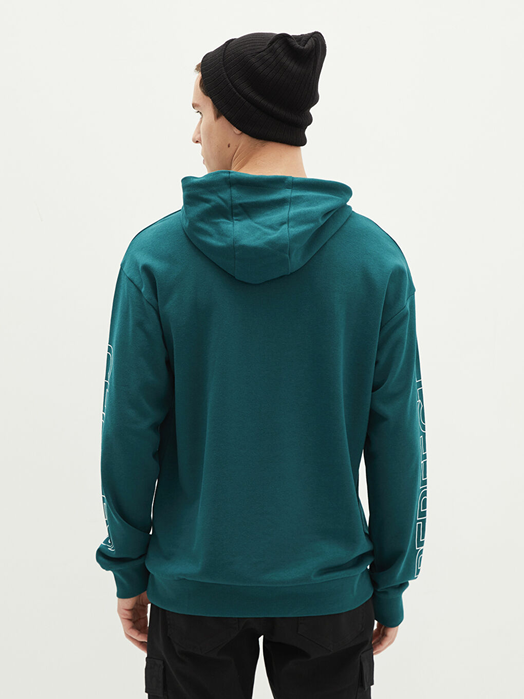 Long Sleeve Printed Thick Men's Hoodie-4