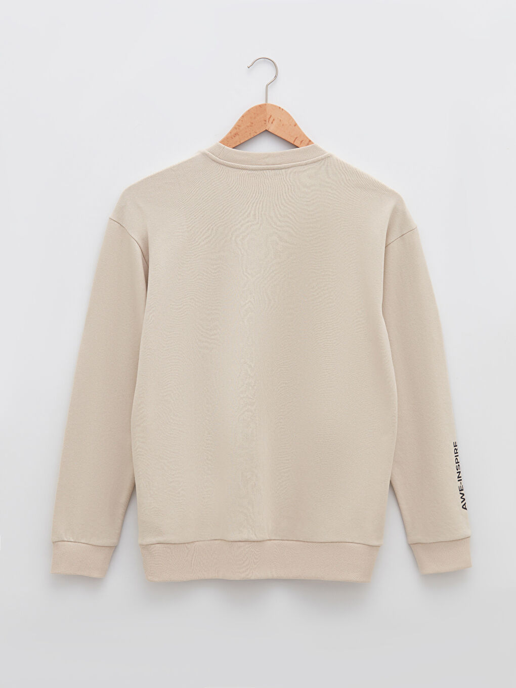 Суитчър с кръгло деколте, отпечатан, плътен за мъже-6