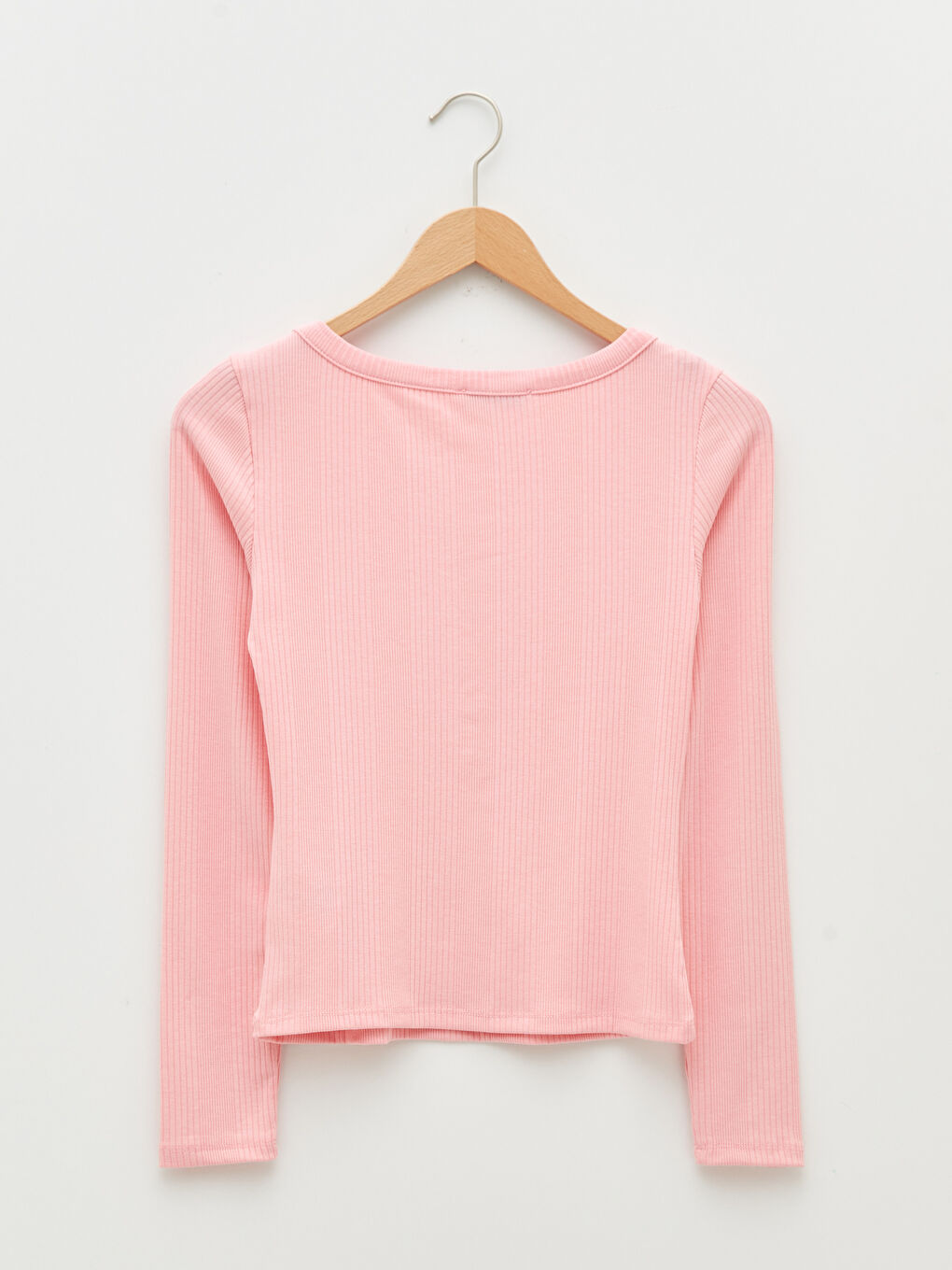 V-Neck Plain Long Sleeve Women's T-Shirt-4