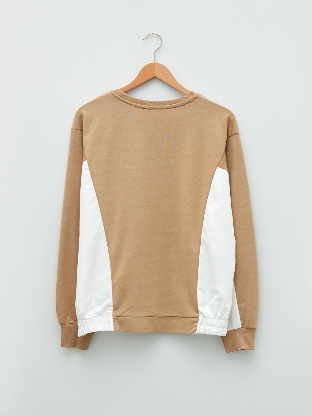 Crew Neck Long Sleeve Women's Sweatshirt with Color Block-6