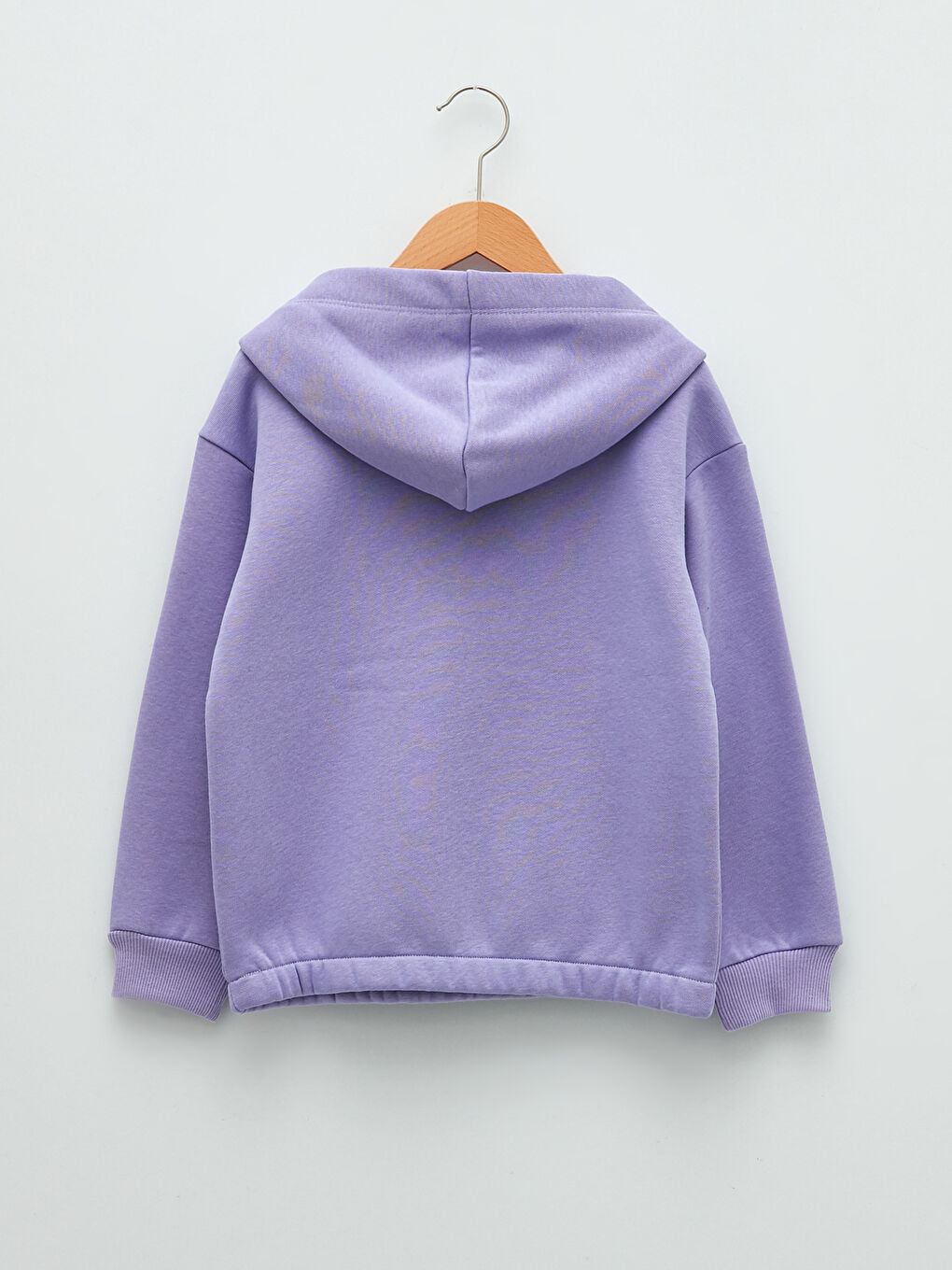 Lila Kapüşonlu Baskılı Uzun Kollu Kız Çocuk Sweatshirt-1