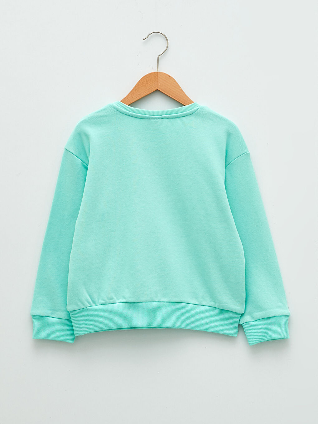 Bisiklet Yaka Baskılı Uzun Kollu Kız Çocuk Sweatshirt-1