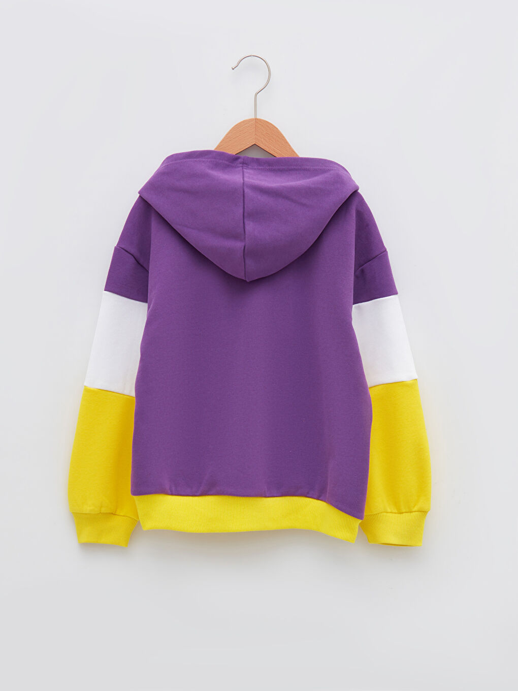 LCW Kids Hooded Long Sleeve Girl Sweatshirt with Color Block -W1ES79Z4-HKY