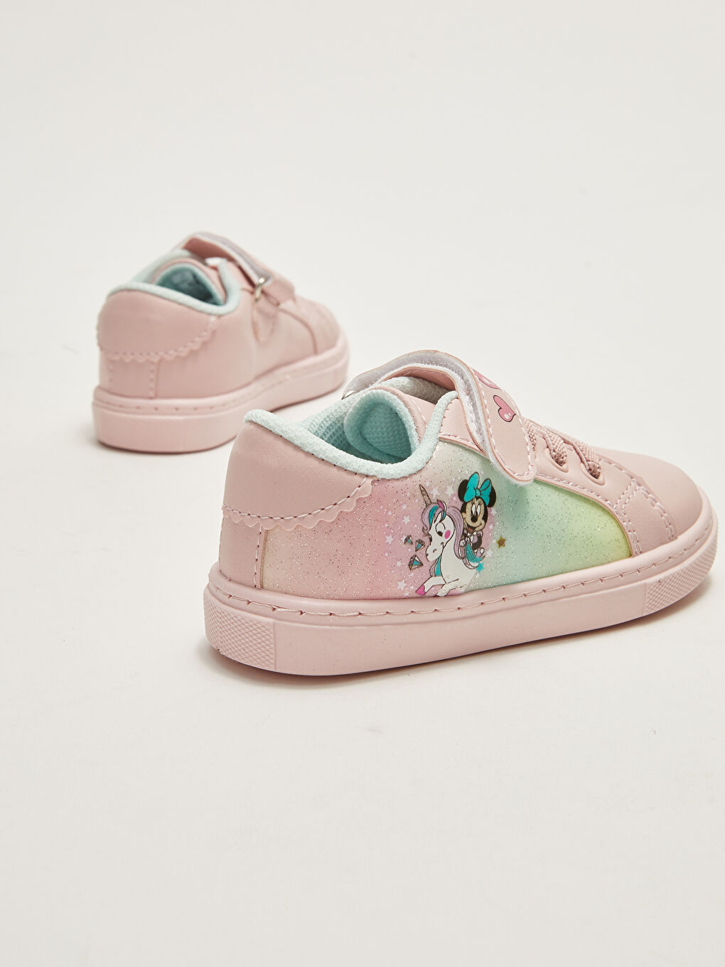 Pembe Minnie Mouse Lisanslı Bağcık ve Cırt Cırtlı Kız Bebek Spor Ayakkabı-4