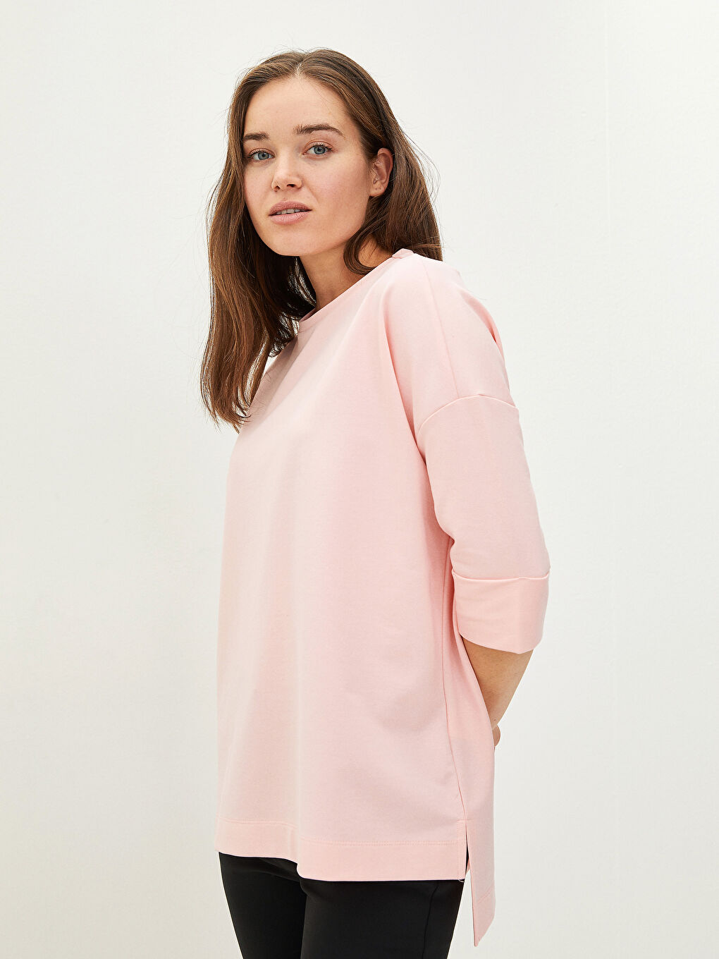 Rundhalsausschnitt Gerade Kurzarm Sweatshirt für Damen