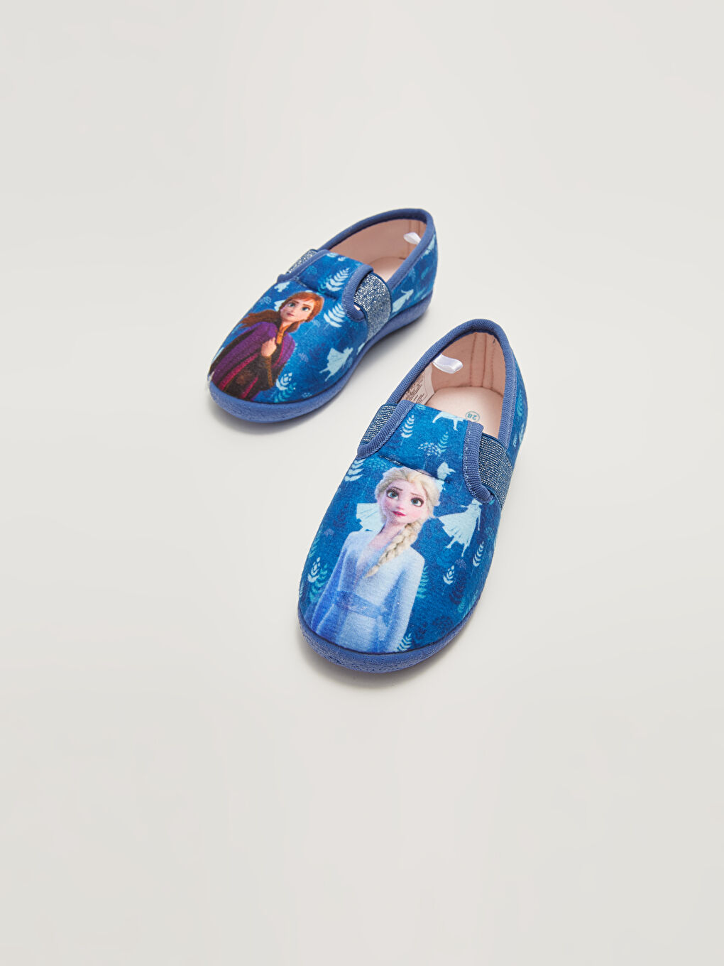 Lacivert Frozen Lisanslı Lastikli Sıcak Astarlı Kız Çocuk Panduf-3