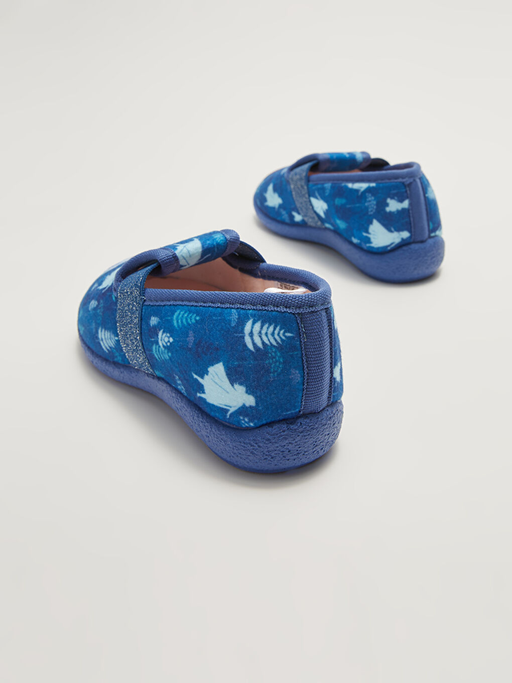 Lacivert Frozen Lisanslı Lastikli Sıcak Astarlı Kız Çocuk Panduf-4