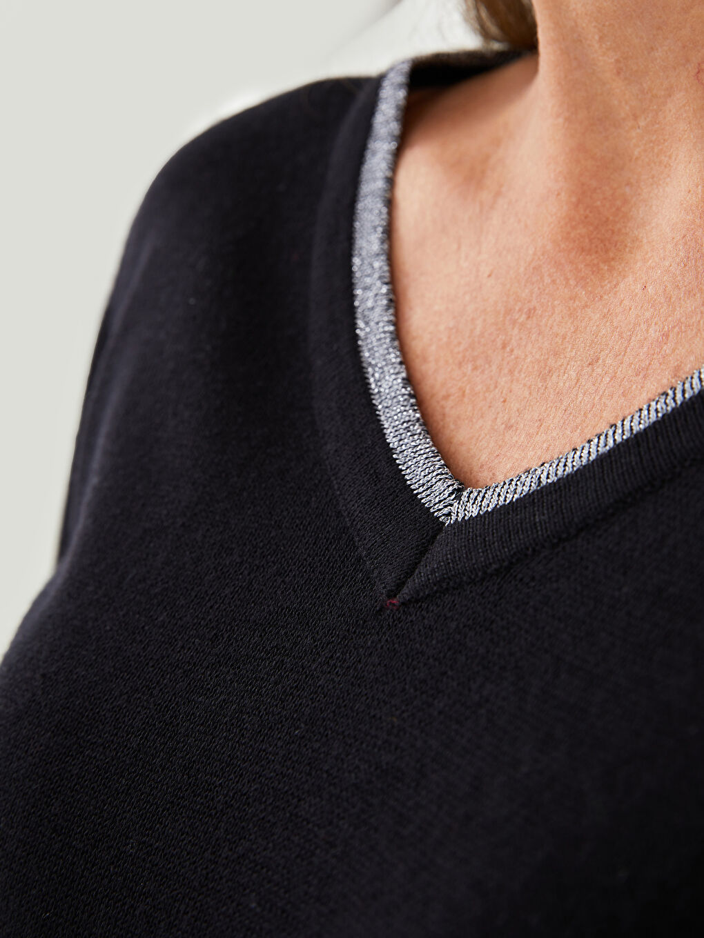 LCW Grace V Neck Plain Long Sleeve Women's Knitwear Sweater -W1EU01Z8-CVL