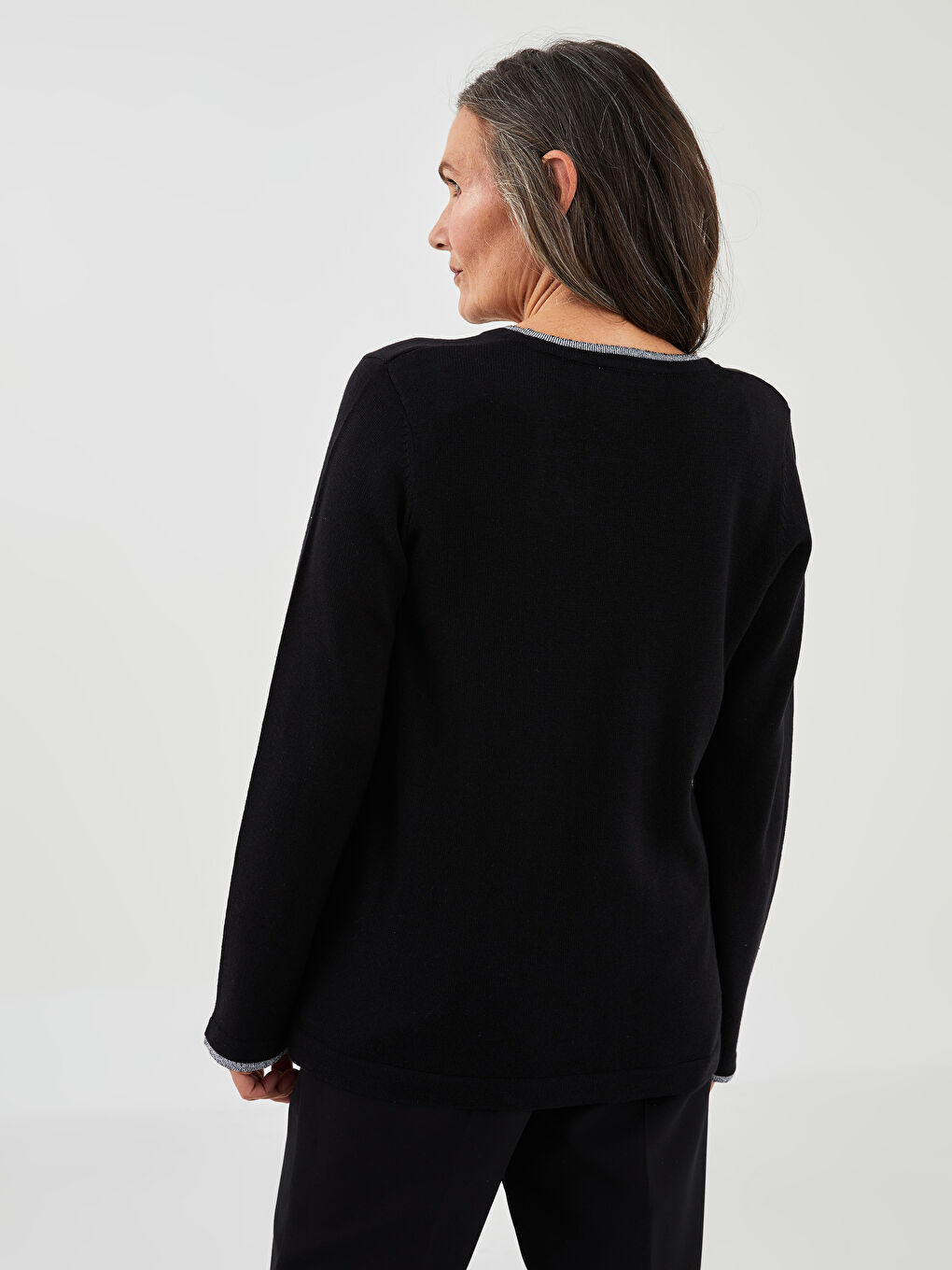 LCW Grace V Neck Plain Long Sleeve Women's Knitwear Sweater -W1EU01Z8-CVL