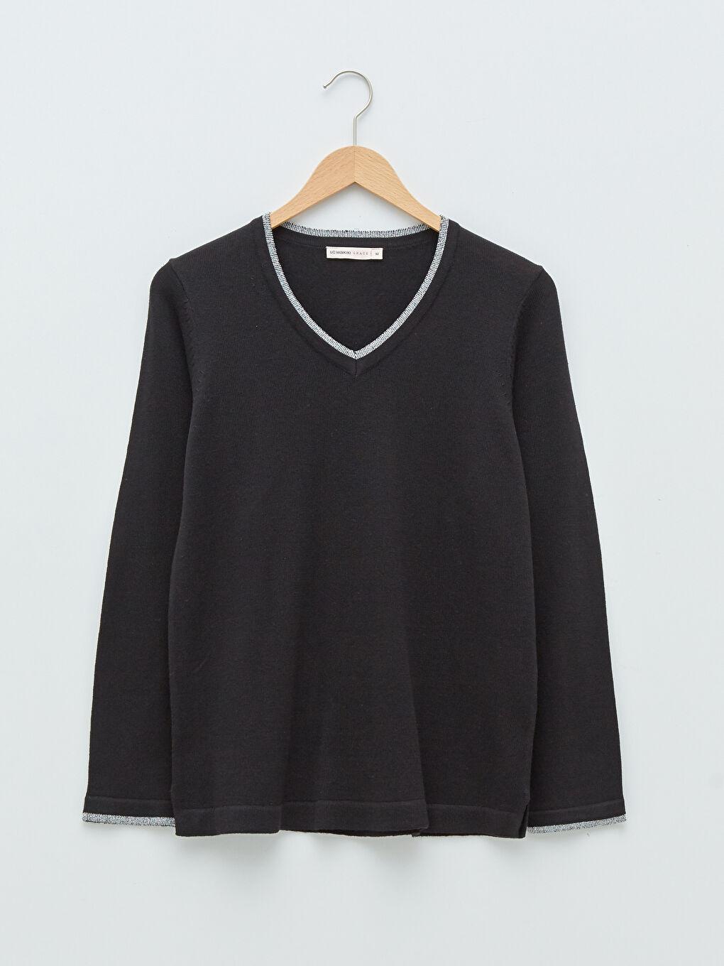 LCW Grace V Neck Plain Long Sleeve Women's Knitwear Sweater -W1EU01Z8-CVL