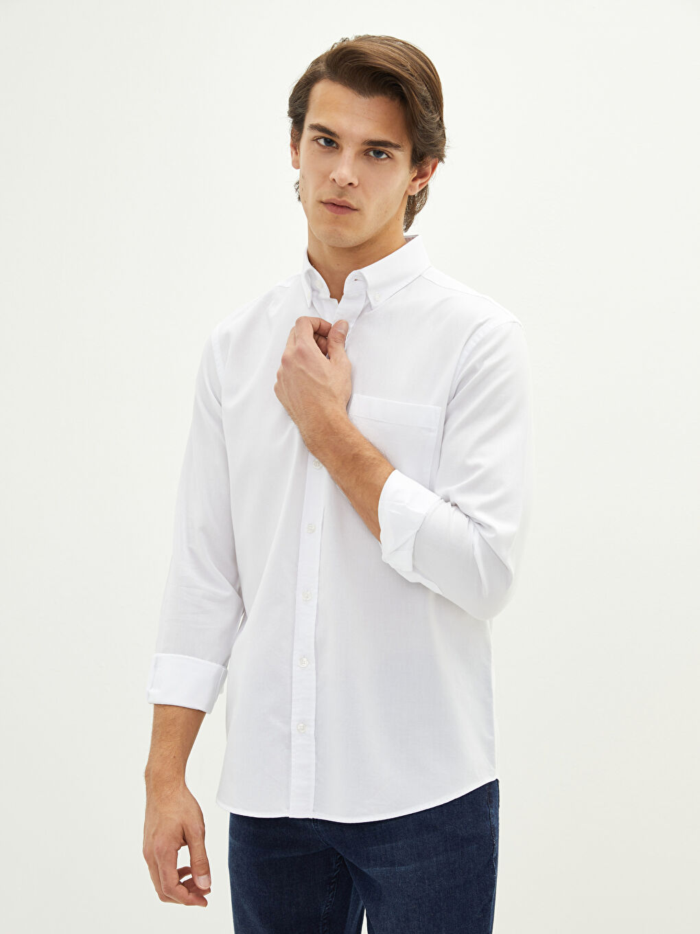 Košulja za Muški - Standardni kroj - Dugi rukav - Pamuk-1