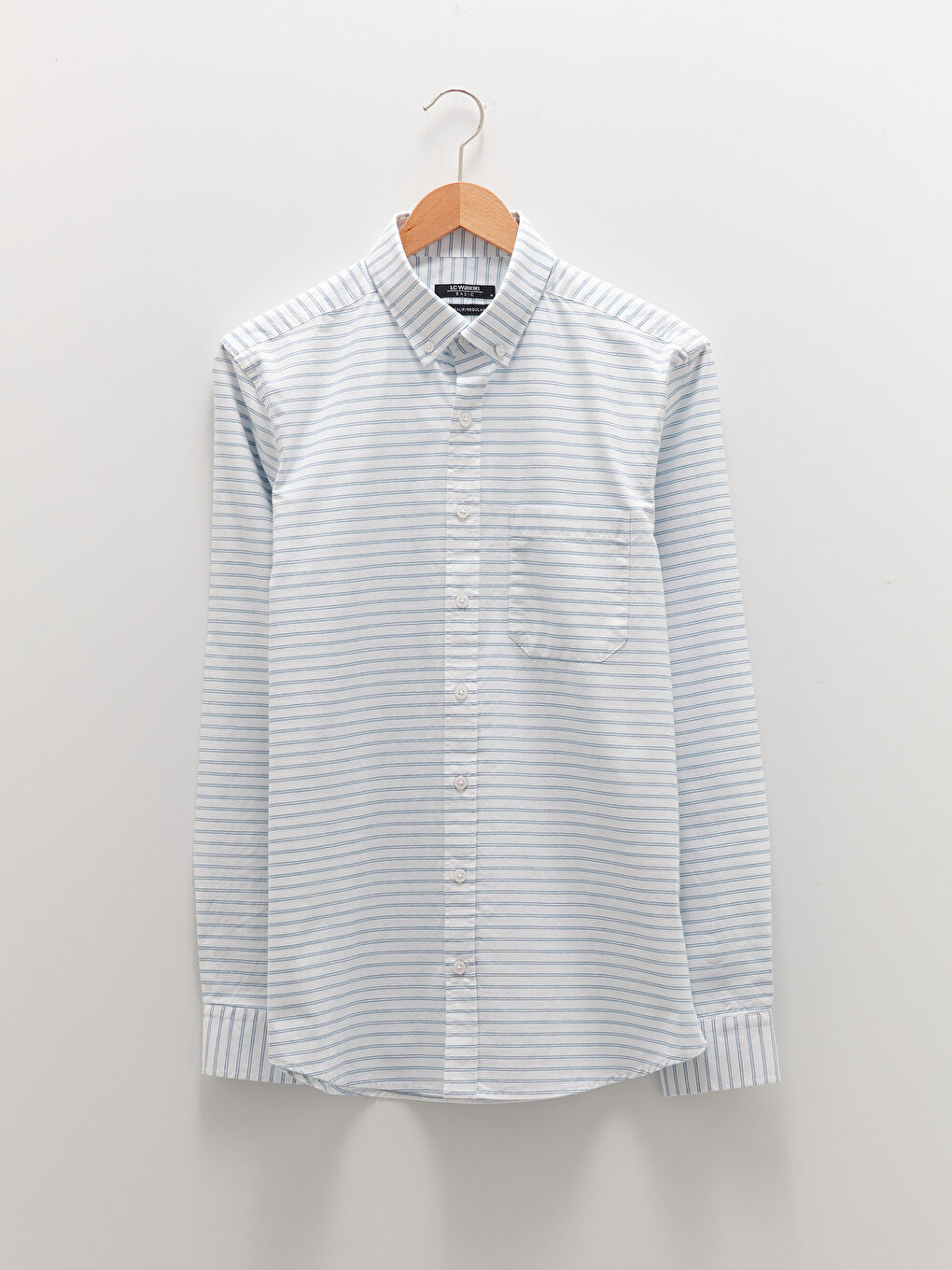 قميص قطني بأكمام طويلة بقصة عادية للرجال-5