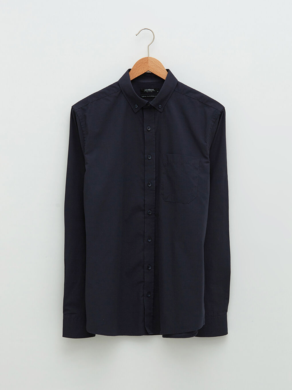 قميص قطني بأكمام طويلة بقصة عادية للرجال-5