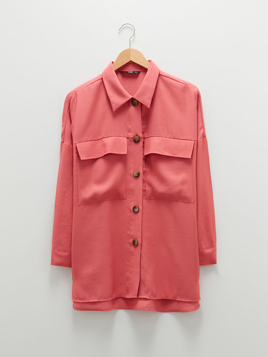 LCW Vision Front Button Closure Plain Long Sleeved Women's Shirt -W1EU15Z8-H3Y