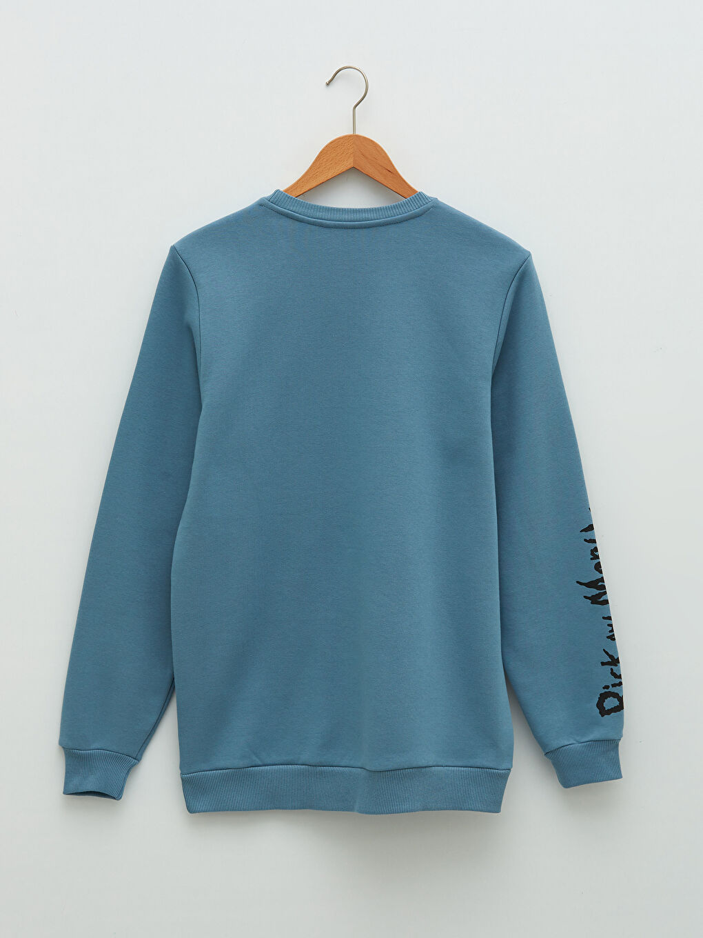 Mavi Bisiklet Yaka Uzun Kollu Rick and Morty Baskılı Erkek Kalın Sweatshirt-6