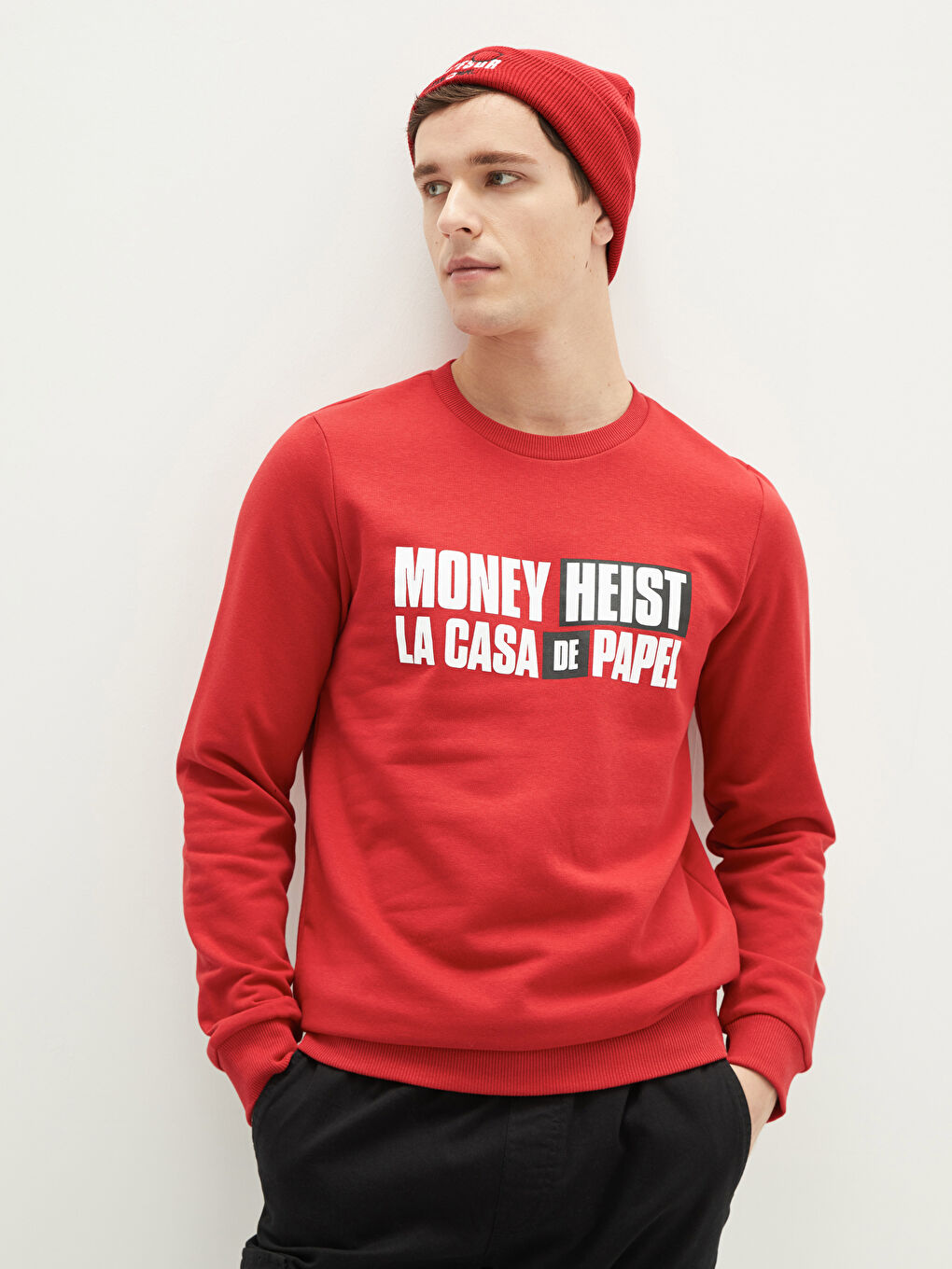 Sweat-shirt Épais à Manches Longues Imprimé La Casa De Papel pour Hommes Col Rond