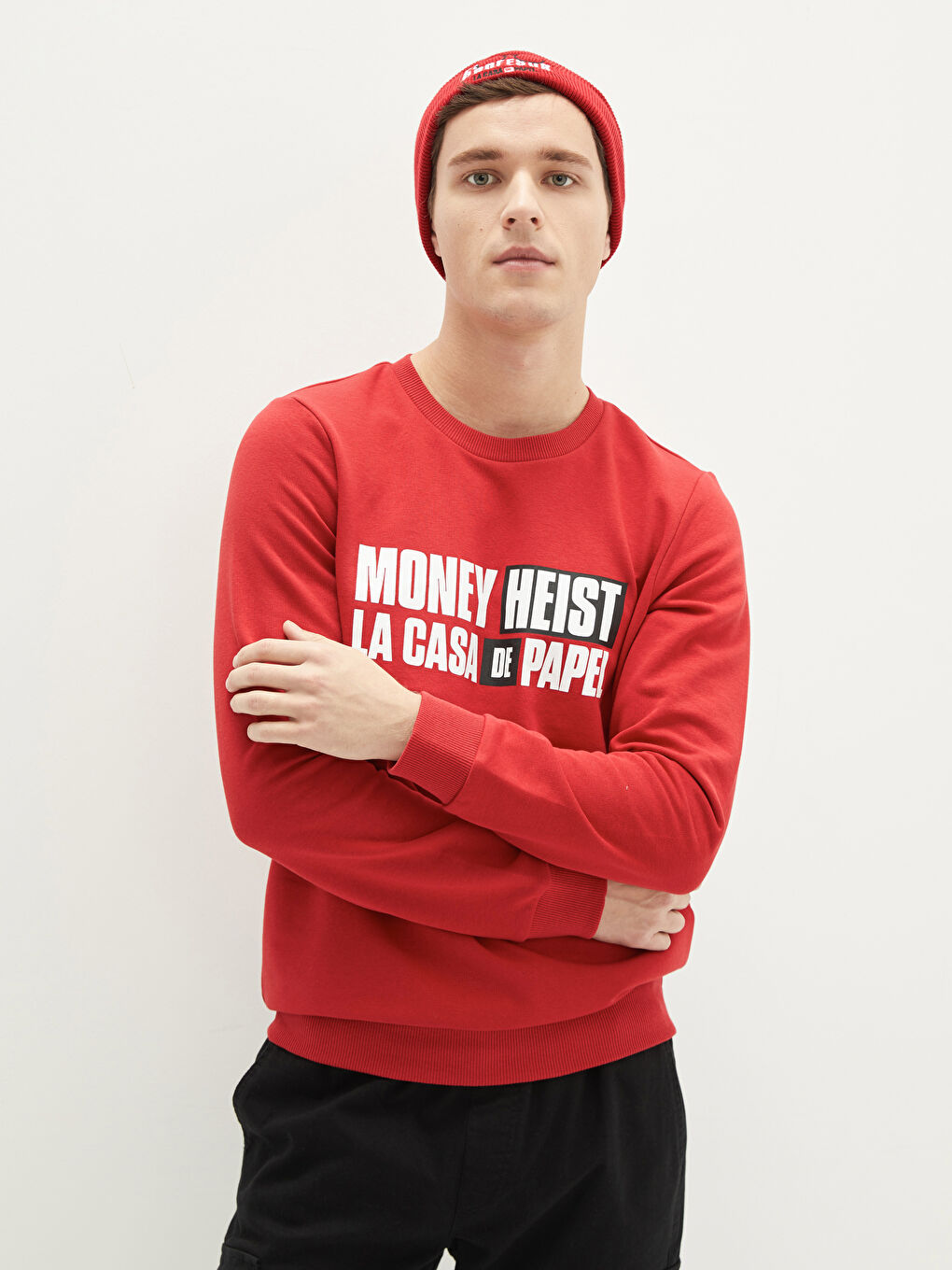 Sweat-shirt Épais à Manches Longues Imprimé La Casa De Papel pour Hommes Col Rond-1