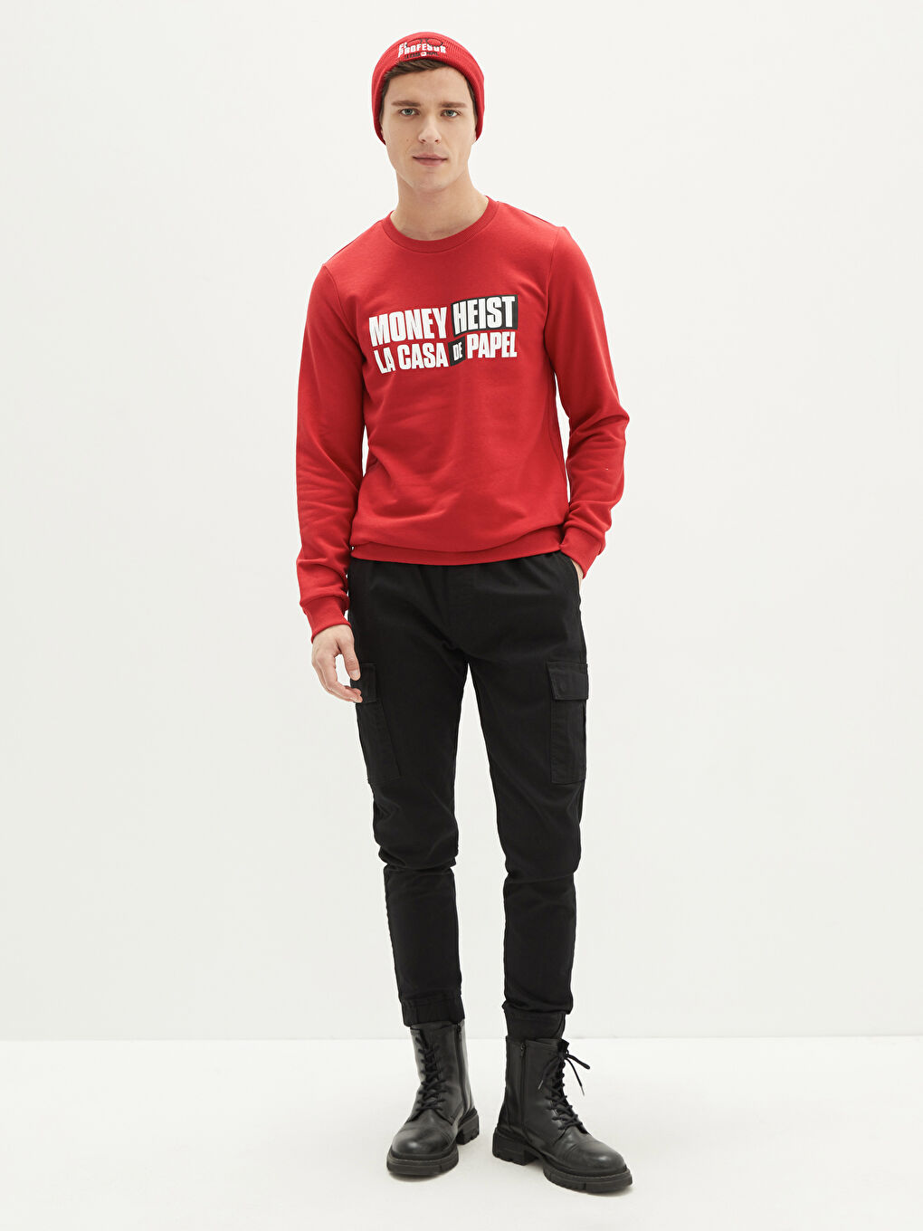 Sweat-shirt Épais à Manches Longues Imprimé La Casa De Papel pour Hommes Col Rond-2