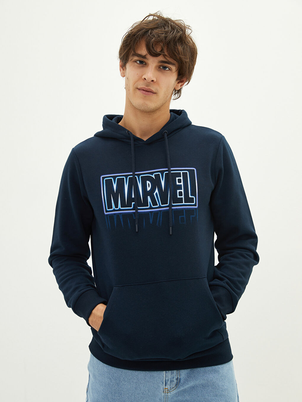 Long Sleeve Marvel Printed Thick Men's Thick Hoodie -W1EU78Z8-JYM