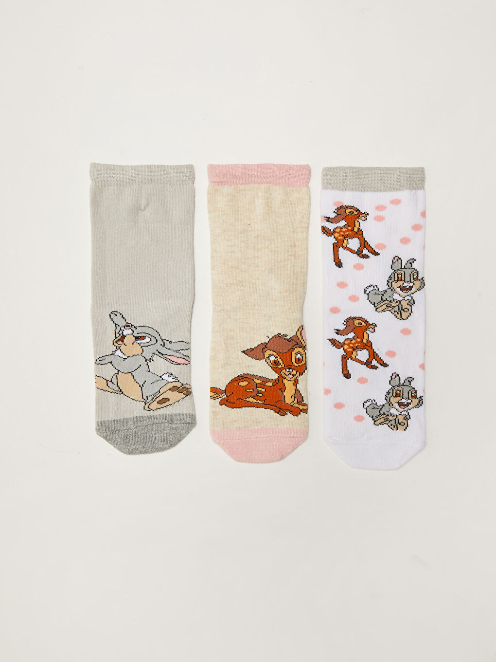 Bambi Patterned Girl's Socks 3 Pack-1