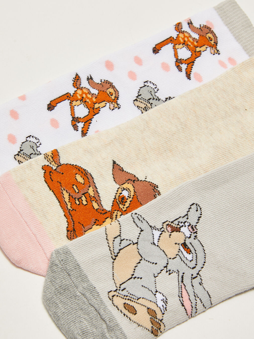 Bambi Patterned Girl's Socks 3 Pack-2