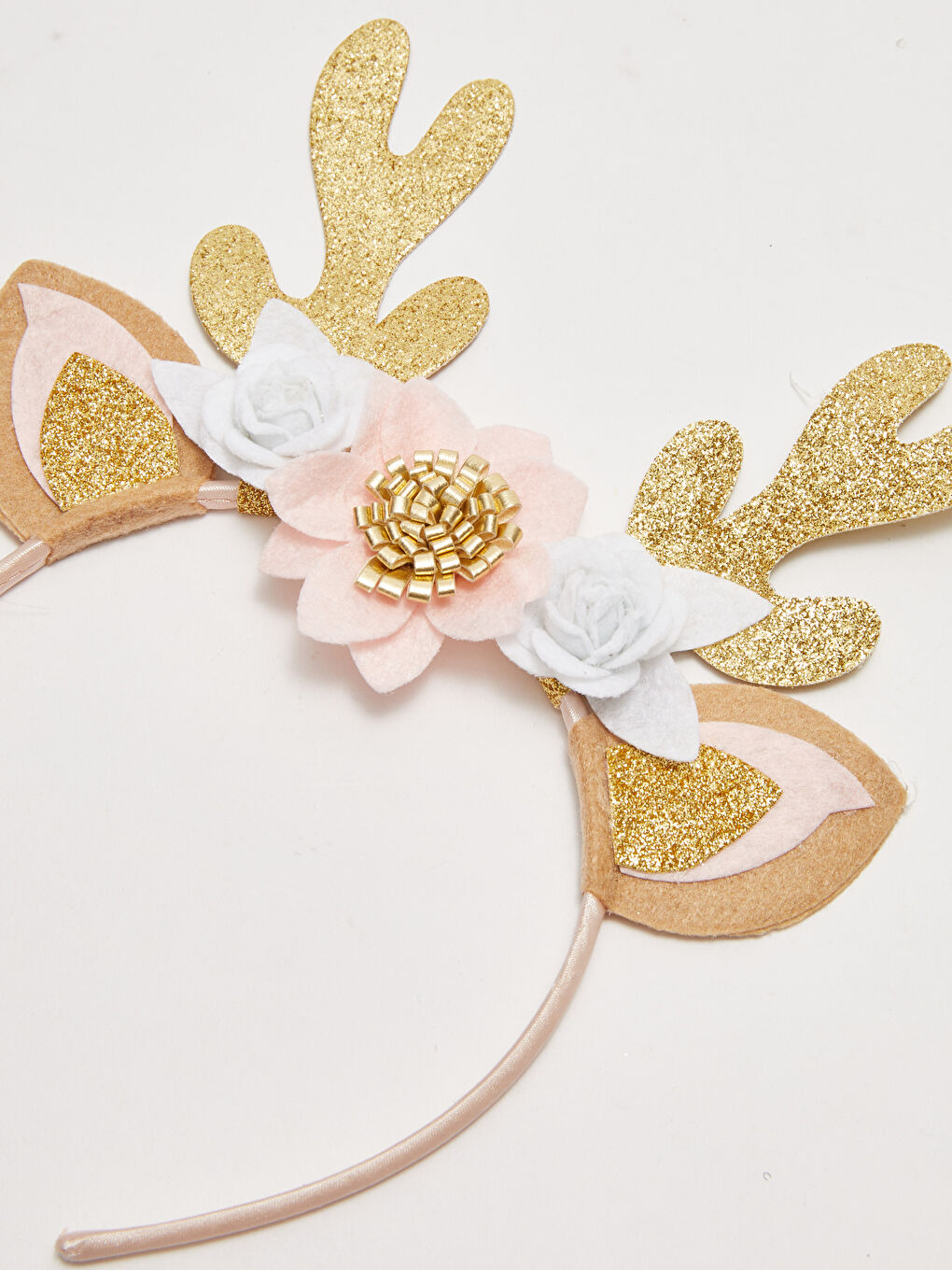 Božićna traka za kosu sa jelenom i svetlucavom krunom-1