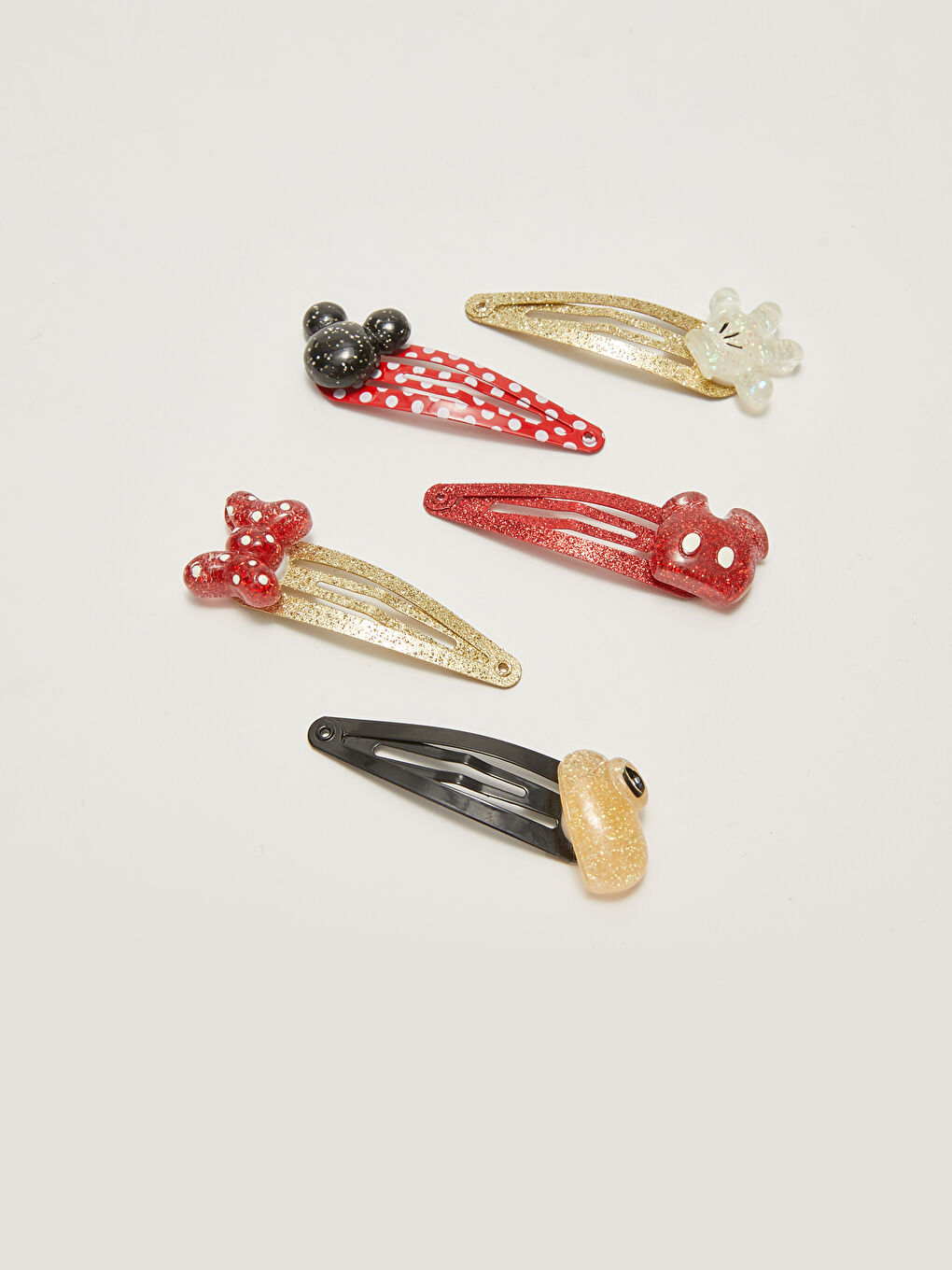 Clame de par pentru fetite cu tema de Craciun cu licenta Minnie Mouse 6 bucati pentru fete-1