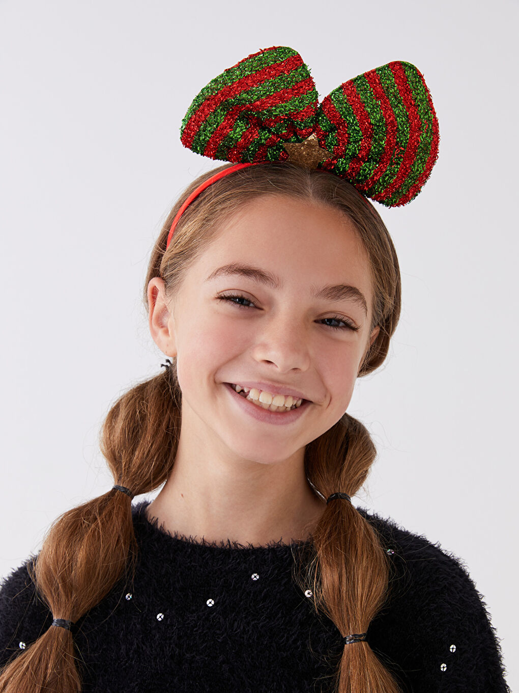Girls Christmas Themed Bowtie Glittering Crown-1