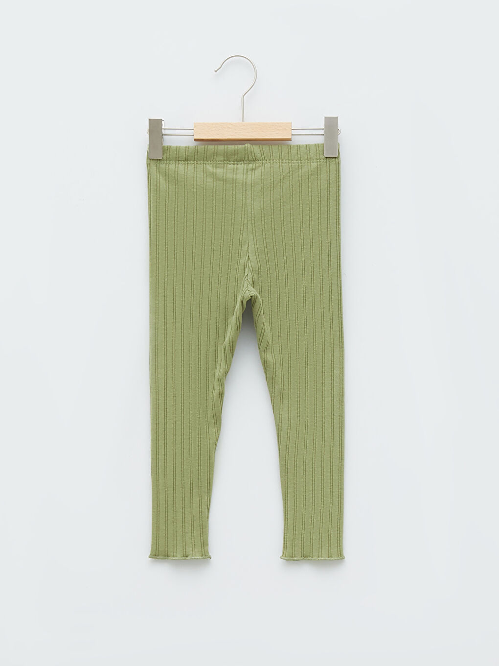 Yeşil Beli Lastikli Basic Kız Bebek Tayt-1