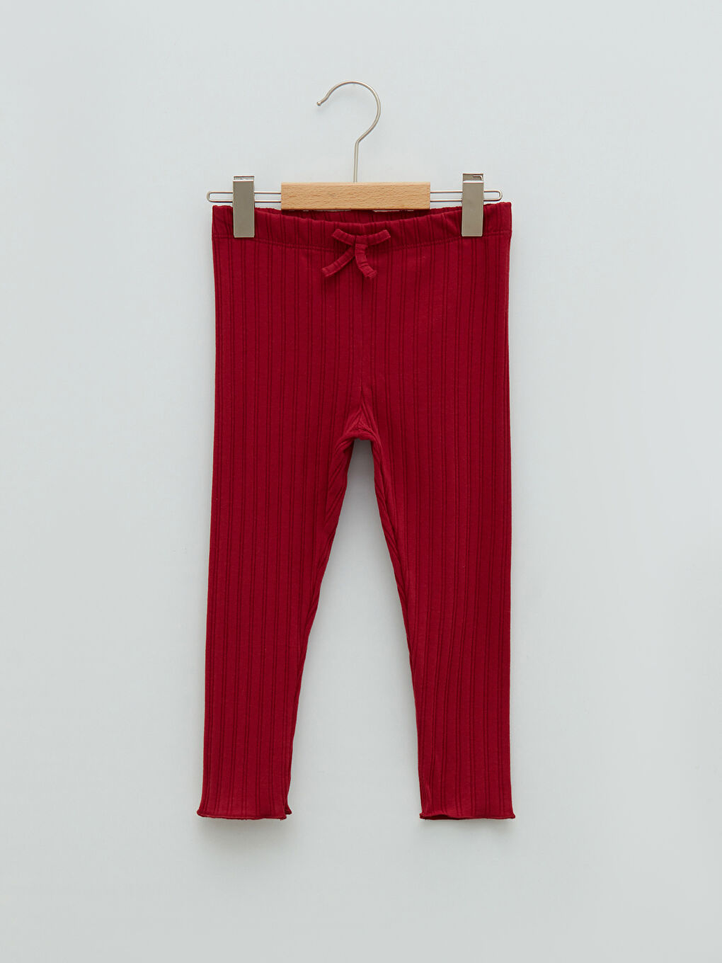 Kırmızı Beli Lastikli Basic Kız Bebek Tayt