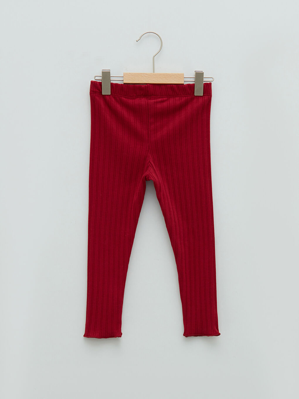 Kırmızı Beli Lastikli Basic Kız Bebek Tayt-1