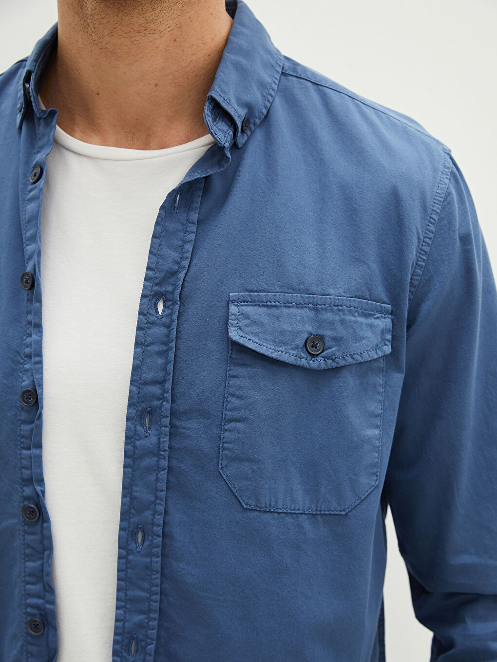 Regular Fit Long Sleeve Gabardine Men's Shirt-3