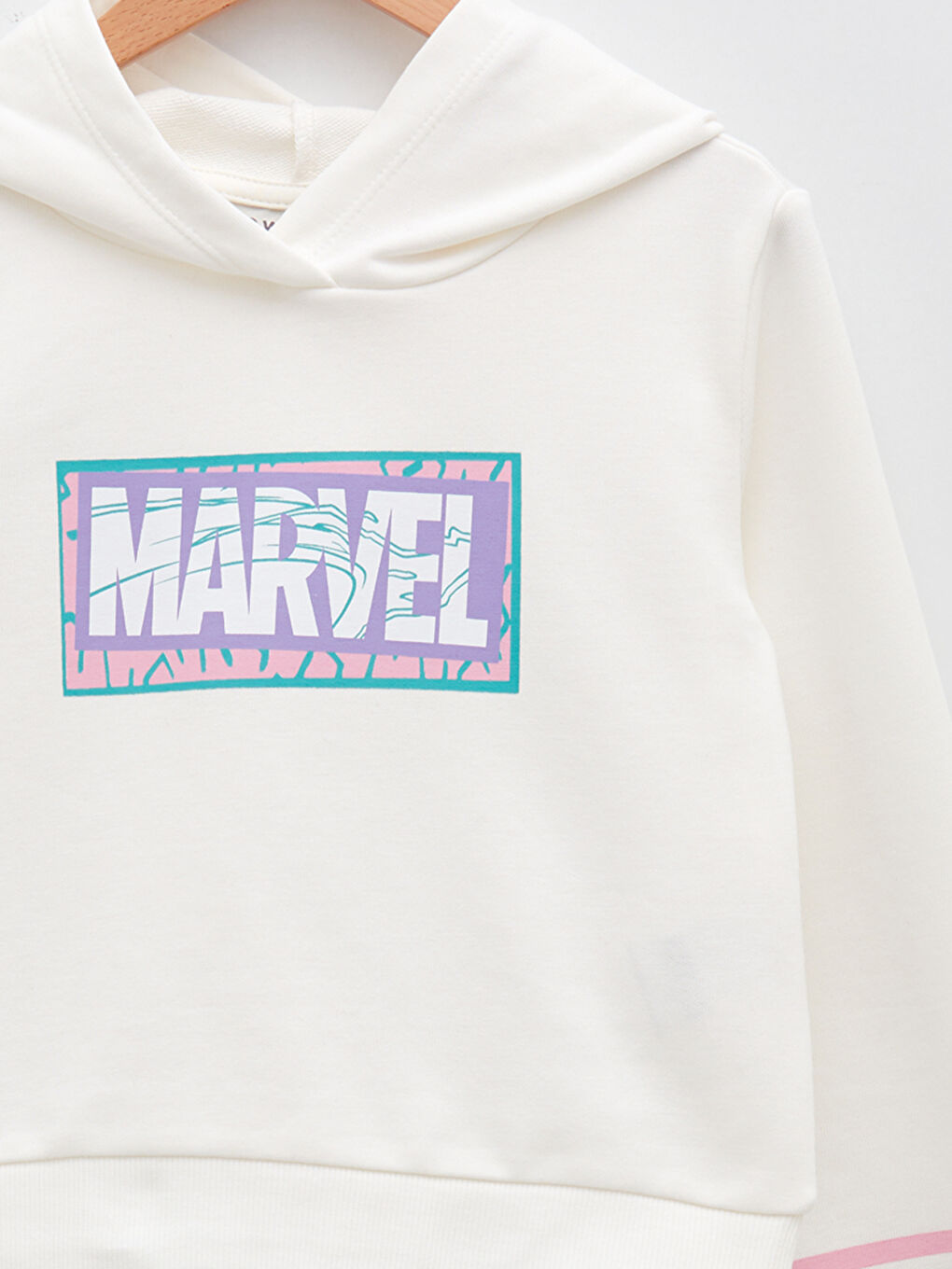 Hooded Marvel Printed Long Sleeve Girls' Sweatshirt-2