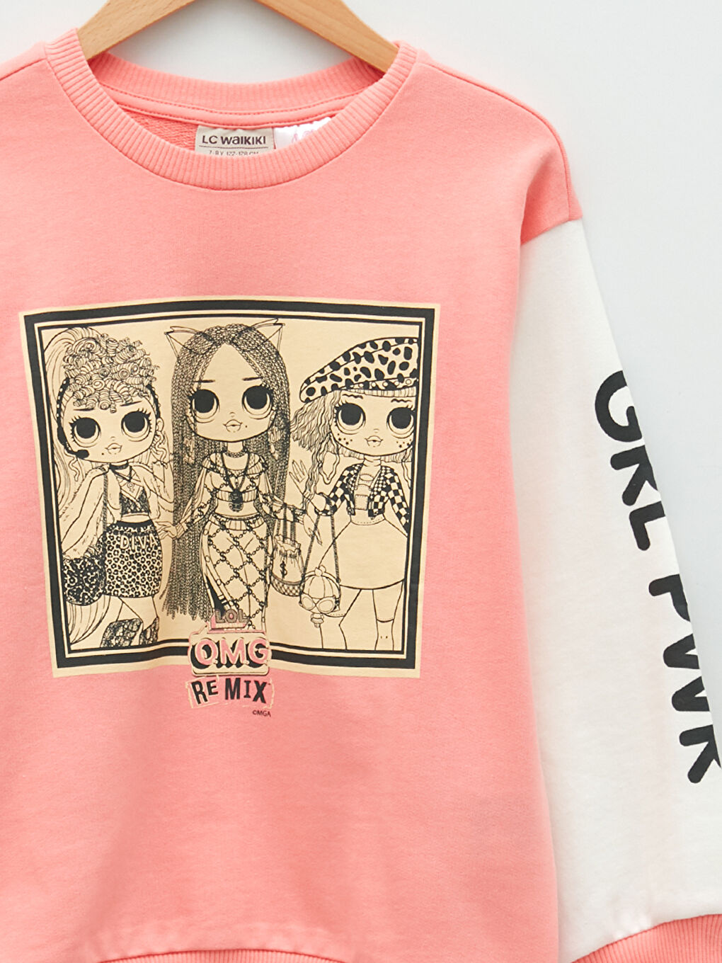 Pembe Bisiklet Yaka LOL Surprise OMG Lisanslı Uzun Kollu Kız Çocuk Sweatshirt-2