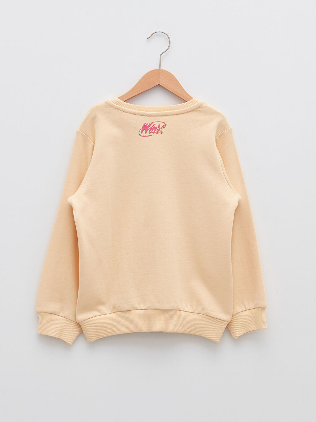 Bej Bisiklet Yaka Winx Club Baskılı Uzun Kollu Kız Çocuk Sweatshirt-1