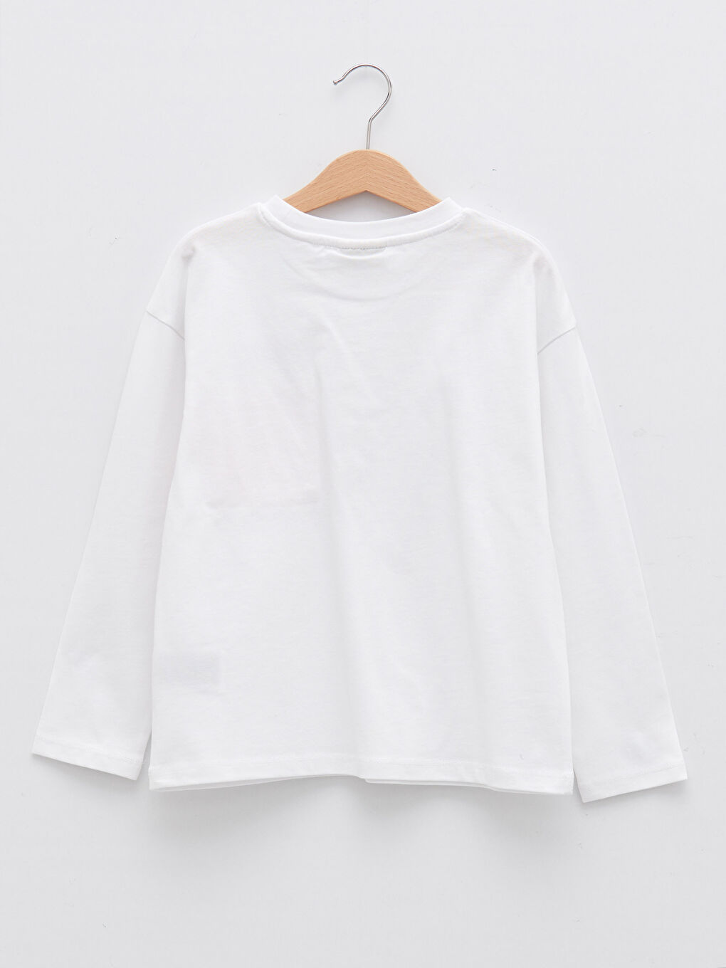 تيشيرت للبنات كم طويل قطن مطبوع بحروف برقبة دائرية-1